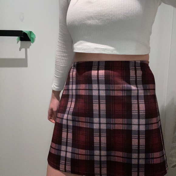 Boohoo plaid mini skater skirt - Picture 2 of 5